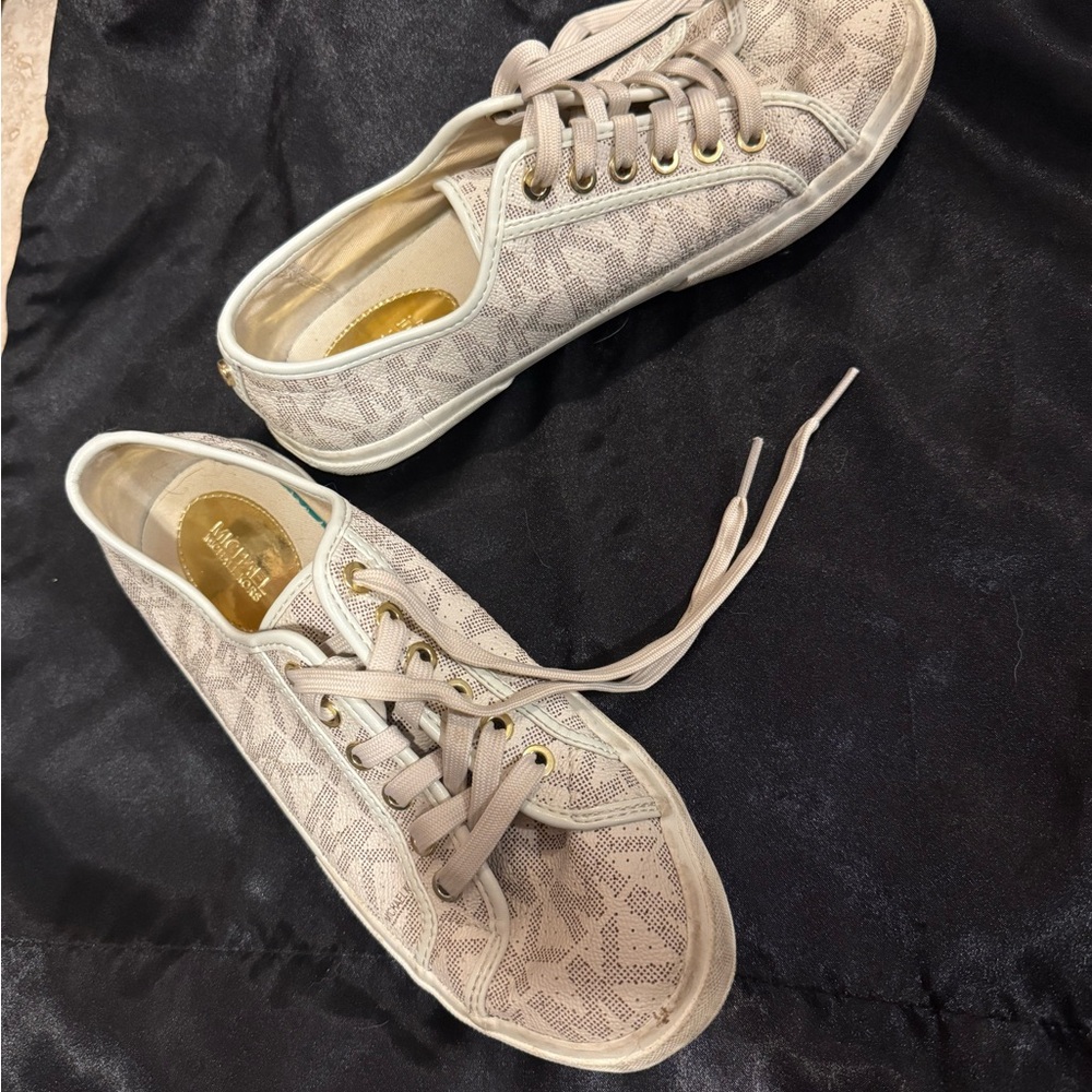 Michael Kors Beige Monogram Sneakers